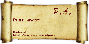 Pusz Andor névjegykártya
